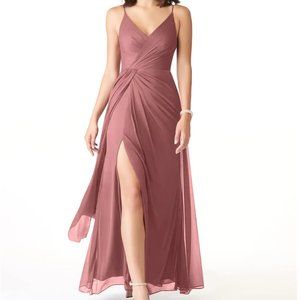 Azazie Evalin Bridesmaid Dress Desert Rose